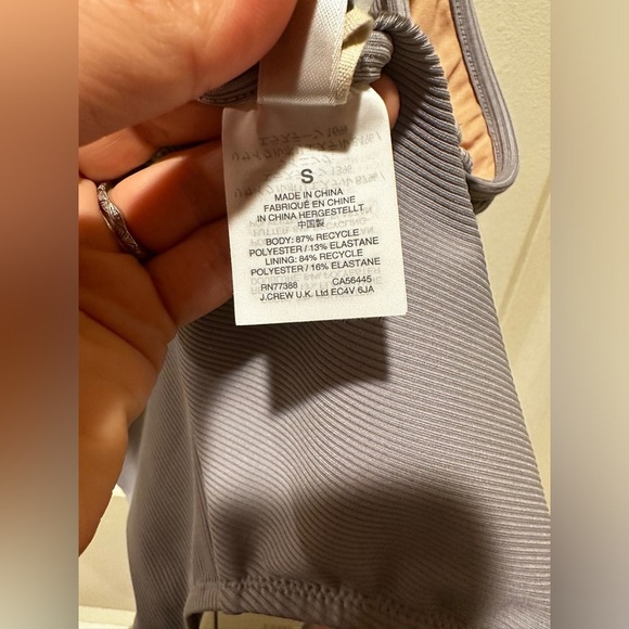 Madewell Second Wave Ribbed Ruffle-Strap One-Piece Swimsuit Periwinkle , size S - Picture 3 of 7